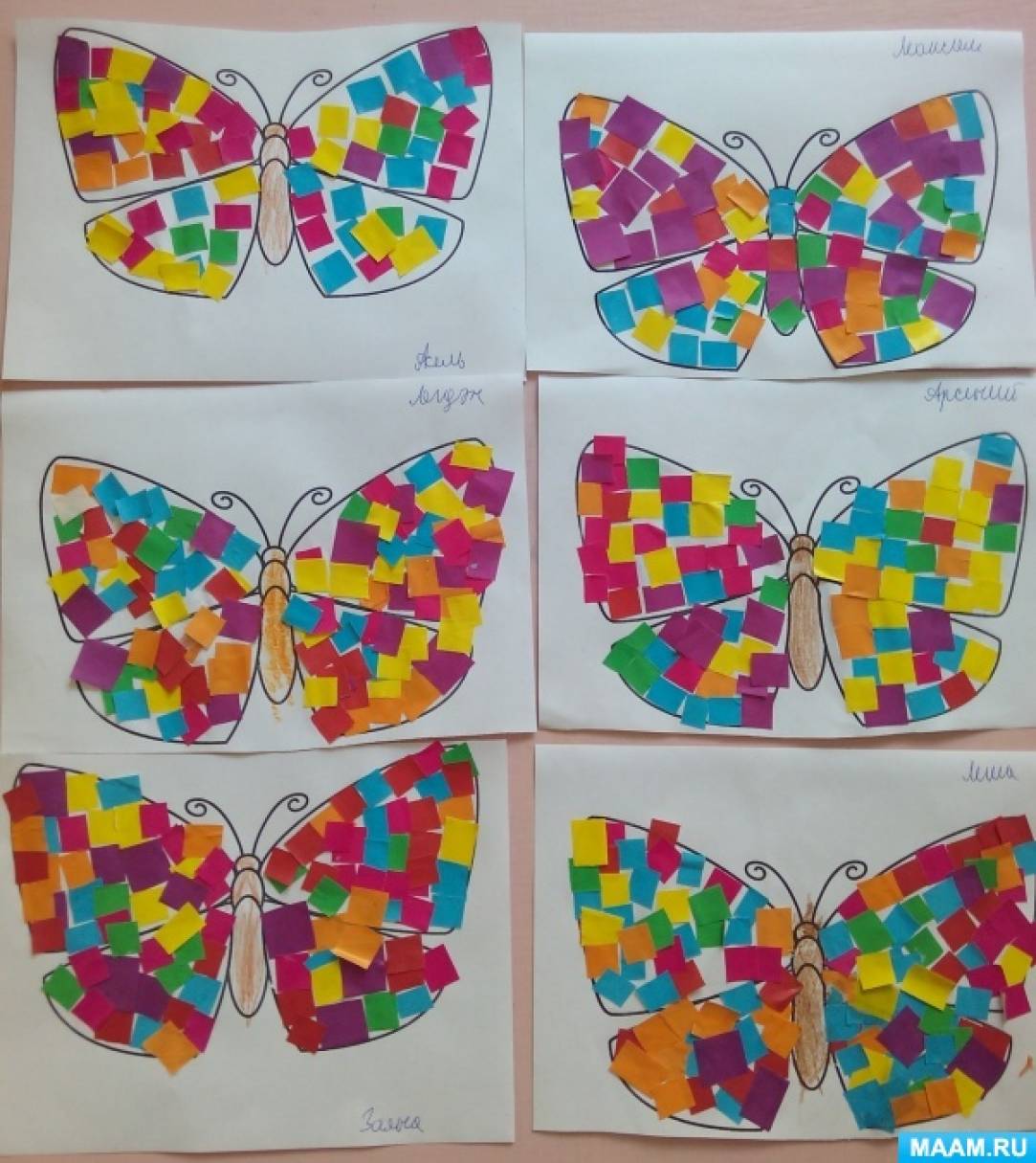 Аплікація з паперу в техніці мозаїка «Метелик» з дітьми середньої групи   захоплююче творчість, доступне навіть дітям, але при цьому гідне уваги дорослих Мозаїка - спосіб створення зображення або візерунка із дрібних шматочків
