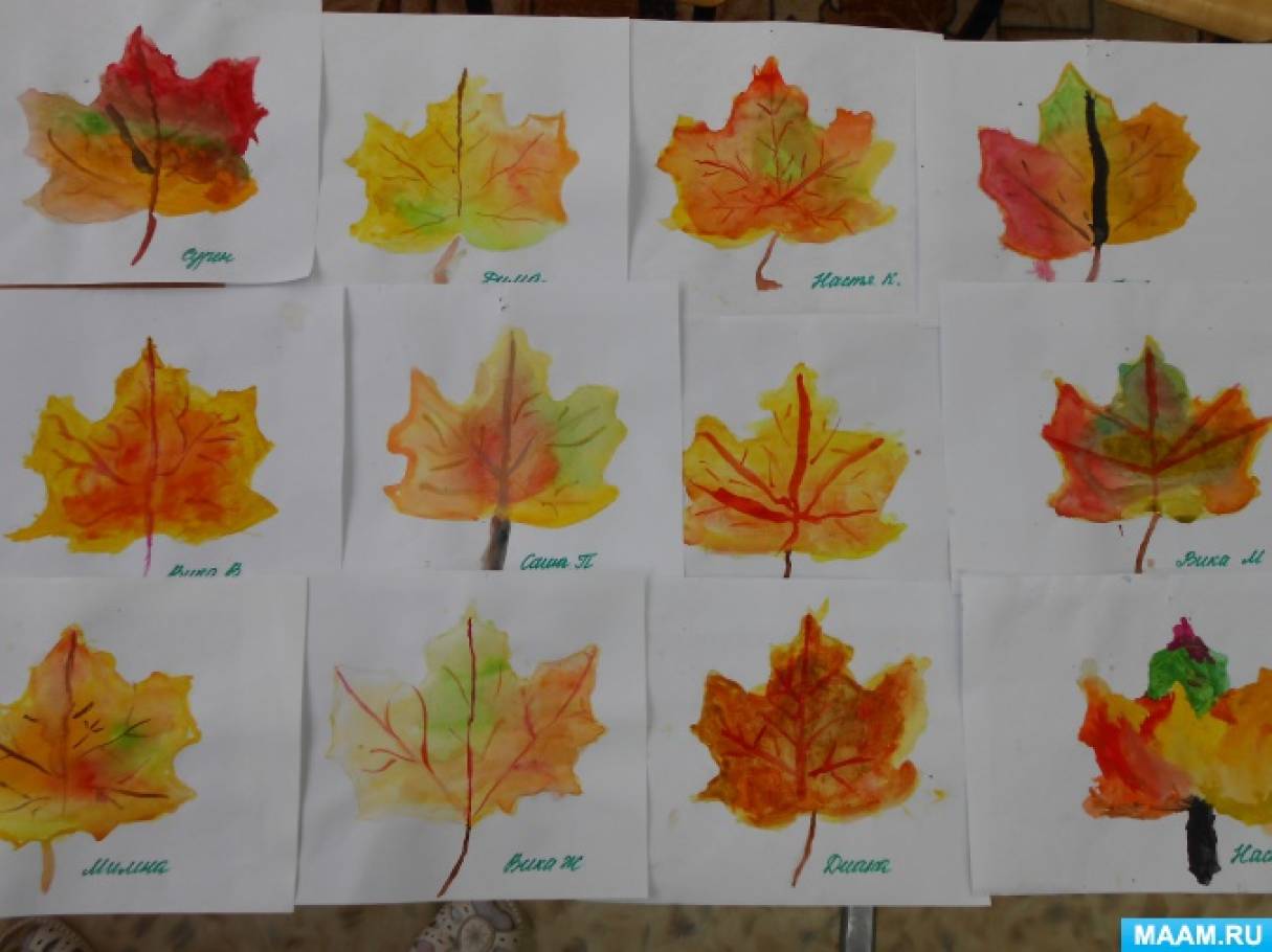 Майстер-клас з малювання «Кленовий лист»   Пишна, кольорова осінь до нас прийшла Для дерев яскравих фарб принесла