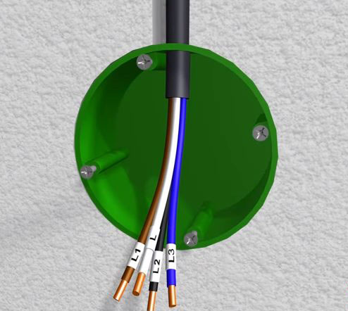 Для підключення вам знадобиться 4-х жильний кабель ВВГнг-Ls 4 * 1,5мм2