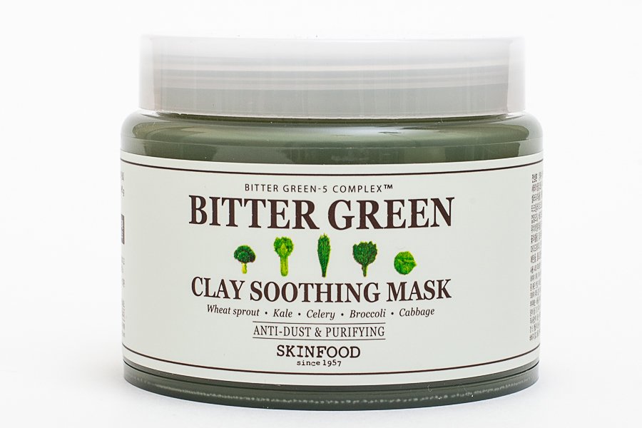 Заспокійлива глиняна маска «Соковита зелень» Bitter Green Clay Soothing Mask, Skinfood